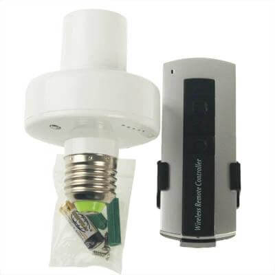 Wireless Remote Lamp 360-Degree Full Range For Living Room white socket fixture with handheld remote and batteries