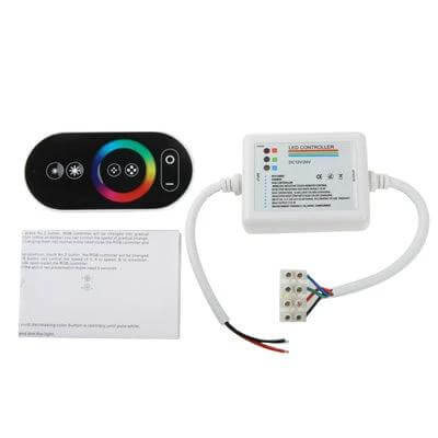 Wireless Touch Key RGB LED Controller for LED Strips compact wireless touch color ring controller with receiver and wiring for 12/24V up to 216W