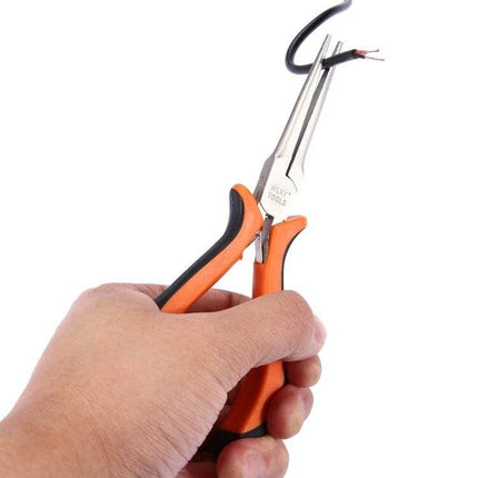 WLXY 4.5-Inch Needle-Nose Pliers For Electronics Repair - hand-held compact 4.5-inch needle-nose pliers gripping wire for precision electronics work
