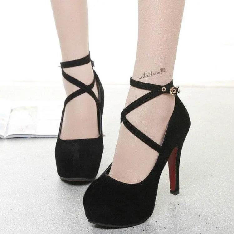 Women Shoes Round Toe Stiletto High Heels Size 34 to 42