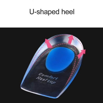 Women Silicone Gel Heel Cups Size S For Everyday Comfort - U-shaped heel cup with adjustable silicone gel pad for shock absorption and all-day comfort