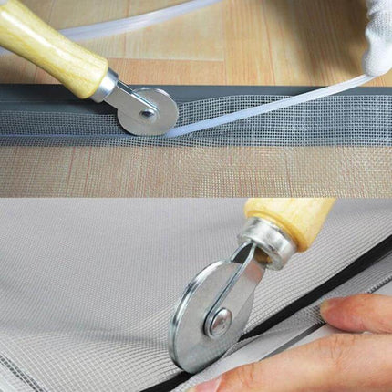 Wooden Handle Window Spline Roller For Screen Install pressing spline into window screen groove with convex and concave steel roller