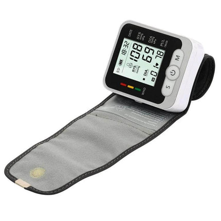 Wrist Blood Pressure Monitor With Voice For Home Use - compact wrist cuff with large display, voice guidance, systolic/diastolic and pulse readings
