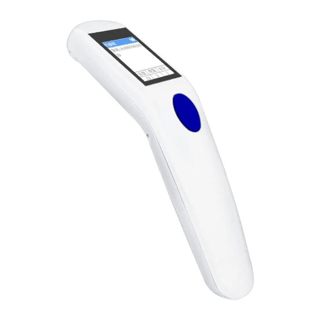 Newscan Wireless Barcode Scanner for Data Collection handheld white scanner with color display and blue trigger button