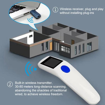 Newscan Wireless Barcode Scanner for Data Collection handheld scanner with color display and wireless receiver for long-distance inventory scanning