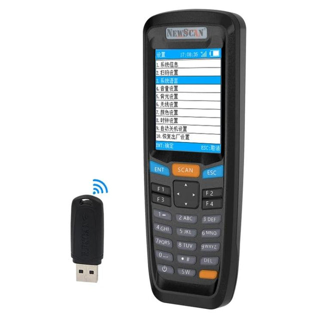 NEWSCAN Wireless Barcode Scanner for Inventory Use handheld device with USB wireless dongle and keypad