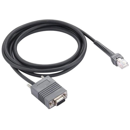 Two-Meter RS232 to RJ45 Serial Data Cable for Barcode Scanners - 2m black RS232 DB9 to RJ45 cable for barcode scanners like Symbol LS2208