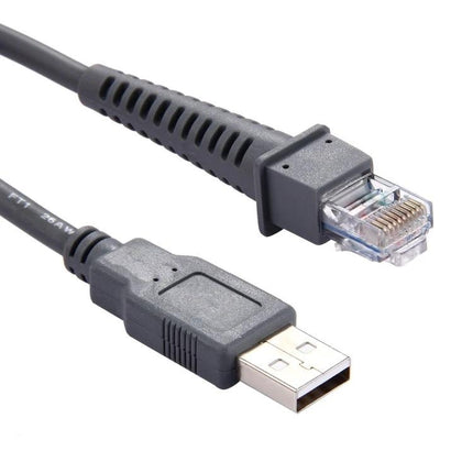 2 Meter USB A Male to RJ45 Cable for Barcode Scanners - 2m USB-A to RJ45 connector cable for Motorola Symbol LS2208 and retail scanner setups