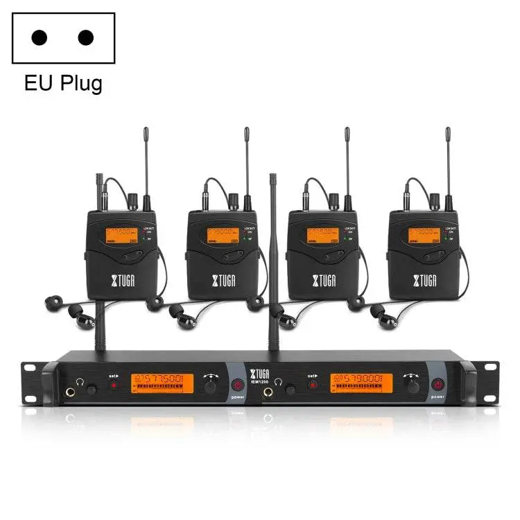 XTUGA IEM1200 Wireless Transmitter 4 Bodypack System Audio 