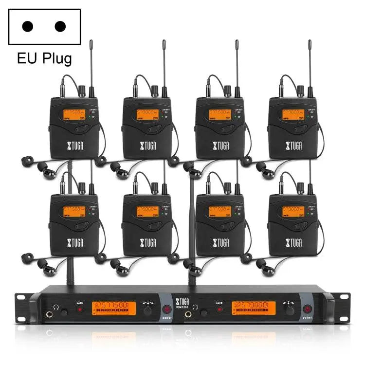 XTUGA IEM1200 Wireless Transmitter 8 Bodypack Monitor System 