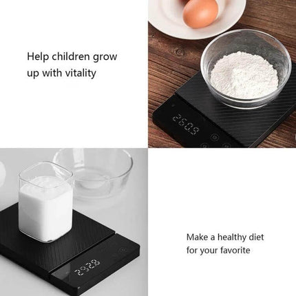 Xiaomi 8Kg Kitchen Scale For Everyday Home Cooking - black digital kitchen scale weighing flour and milk with tare and unit switch features