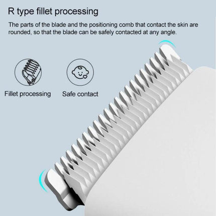 Xiaomi Enchen Boost Hair Trimmer With Fast Charging For Home Haircuts close-up of rounded R-type fillet blade teeth for safe contact and precise trimming