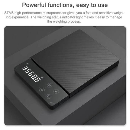 Xiaomi Kitchen Scale With Tare Function For Precise Ingredient Measurement - sleek black digital kitchen scale with tare and clear LED display