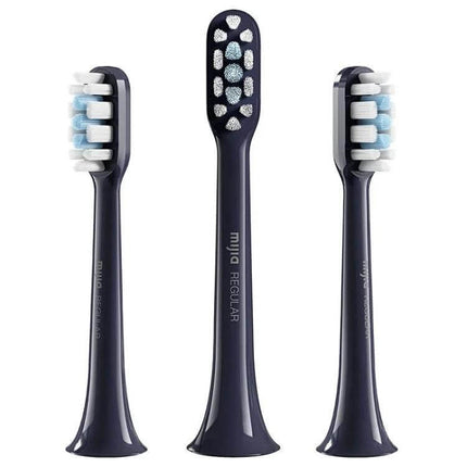 Xiaomi Mijia Sonic Brush Head Standard 3-Pack For Electric Toothbrush - three navy replacement heads, compact 83.8x18.3mm, gentle gum-protecting bristles
