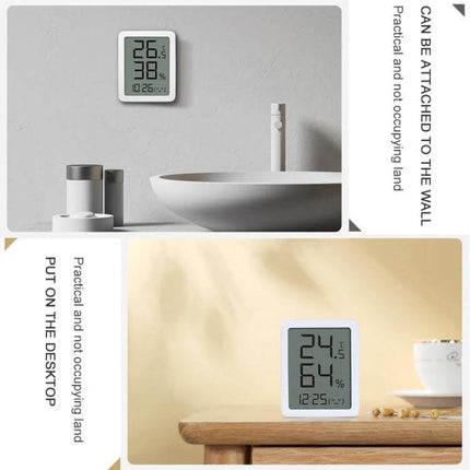 Xiaomi Youpin Miaomiaoce LCD Hygrometer to Monitor Indoor Humidity wall or desk LCD display showing temperature and humidity, compact 88×70×12 mm
