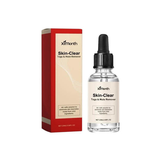 Ximonth 20ml Mole And Wart Remover Liquid For Skin in clear dropper bottle with red box, Skin-Clear mole and wart remover 20ml