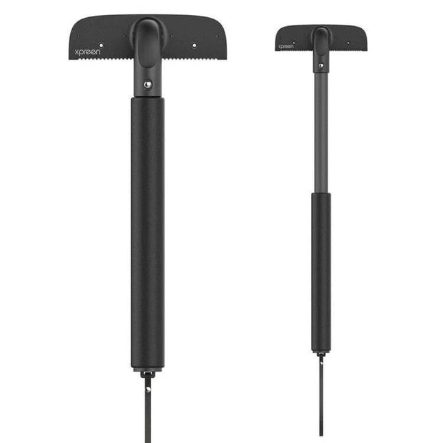 XPREEN Back Shaver With Stretchable Handle For Easy Back Hair Removal – black stainless steel blade shaver with extendable handle for shower use