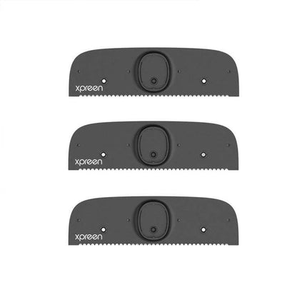 XPREEN Back Shaver With Stretchable Handle For Easy Back Hair Removal replacement stainless steel blades set showing three blade heads