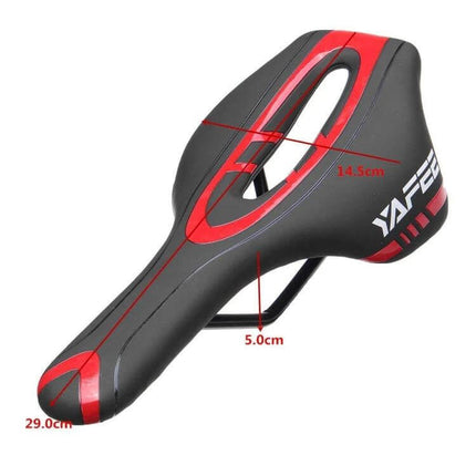 YAFEE Mountain Bike Saddle Ventilated Hollow For Daily Rides - black red ventilated hollow cycling saddle 29x14.5x5cm comfortable lightweight