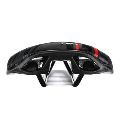 Yafee Bicycle Seat Saddle, Wide Cushion for Mountain and Road Bikes - black ergonomic hollow design, PU leather foam padding, 26x15cm, 340g