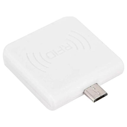 Portable Micro USB RFID Card Reader for Smartphones with OTG white compact 125kHz RFID reader with Micro USB plug