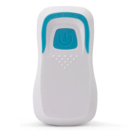 Wireless Bluetooth RFID and IC Card Reader for Secure Access Control compact white handheld reader with blue power button