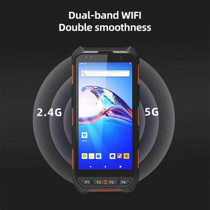 Compact Handheld Barcode Scanner for Industrial Inventory Management rugged handheld device with 2.4G/5G dual-band WiFi for warehouse scanning