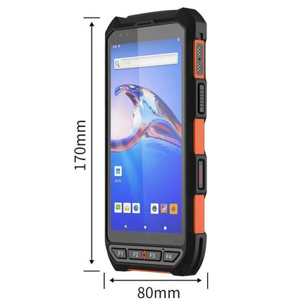 Handheld Industrial Barcode and RFID Scanner for Data Collection rugged 170mm x 80mm handheld with orange side grips and function keys