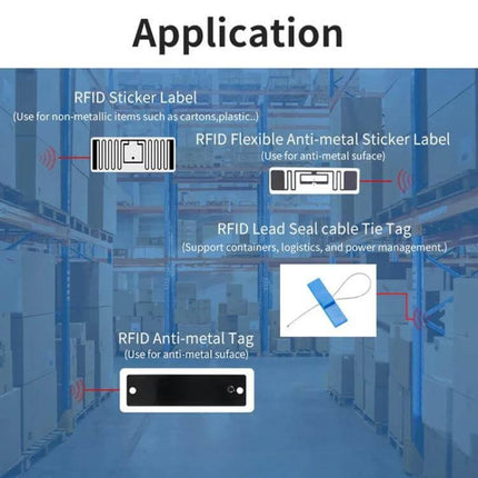 Handheld Bluetooth RFID Reader for Long Range Inventory Scanning in warehouse scanning multiple RFID tags for fast inventory