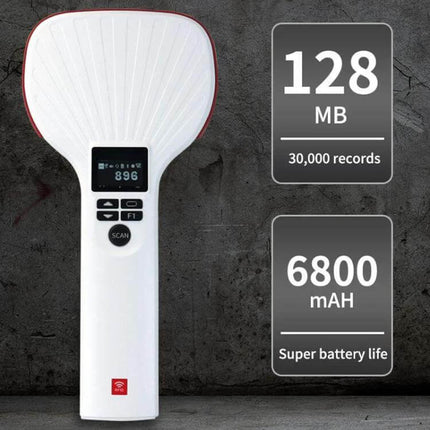 Handheld Bluetooth RFID Reader for Long Range Inventory Scanning with 128MB storage and 6800mAh battery