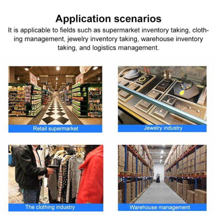 Handheld Bluetooth RFID Reader for Mobile Scanning Integration used in retail, jewelry, clothing and warehouse inventory scenarios
