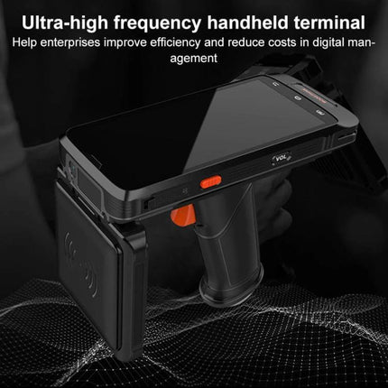 Versatile Handheld RFID and QR Code Scanner for Inventory Tracking with pistol grip, touchscreen, high-frequency RFID reader