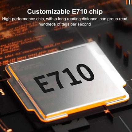 Portable Handheld Bluetooth RFID Scanner for Inventory Management showing E710 chip close-up