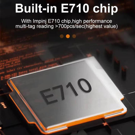 Integrated UHF RFID Reader with WiFi for Asset Tracking showcasing built-in E710 chip and high-performance multi-tag reading