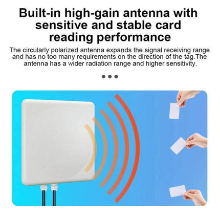 UHF RFID Long Range Integrated Reader for Tag Tracking Applications built-in high-gain antenna reading multiple RFID cards