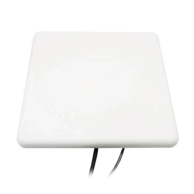 Alt Tag: UHF RFID Long Range Integrated Reader with 4G Network for Asset Tracking white flat panel antenna for warehouse inventory monitoring