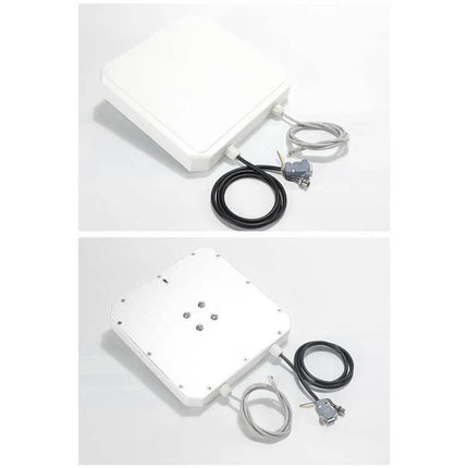Long Range UHF RFID Integrated Reader for Access Control Systems white panel antenna with cables for warehouse inventory and access control