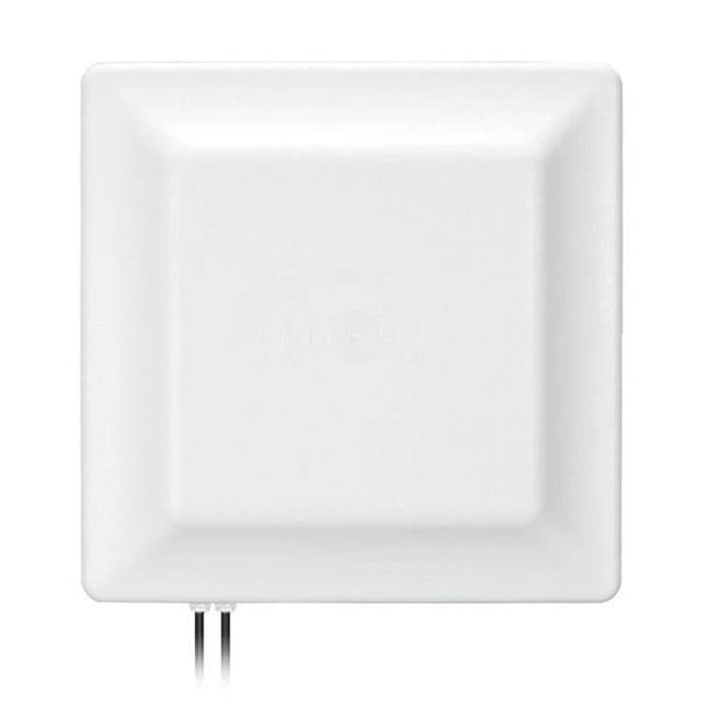 Standard UHF RFID Integrated Reader for 5 Meter Range - white square reader with built-in 7dBi antenna for warehouse inventory and asset tracking