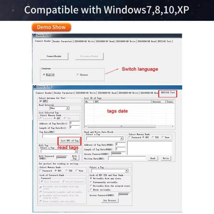 RFID Desktop Reader and Writer for Electronic Tag Management compact desktop device for inventory and asset tracking