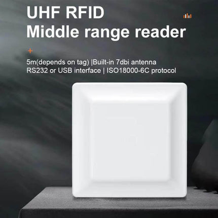 USB RFID Reader for Electronic Tag Identification and Writing white UHF middle range reader with USB and RS232 ports