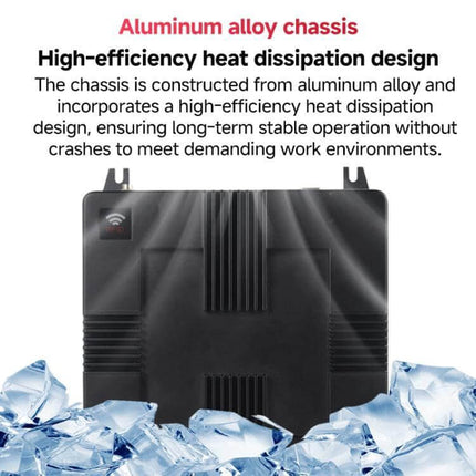 Fixed 8-Channel RFID Reader for Warehouse Inventory Management showing aluminum alloy chassis with high-efficiency heat dissipation design