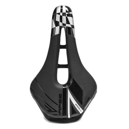 Yafee Bicycle Seat Saddle, Wide Cushion for Mountain and Road Bikes - black hollow ergonomic PU leather saddle, 26x15cm, 340g