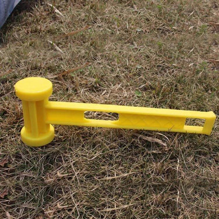 Yellow Plastic Tent Hammer For Camping Everyday Use - lightweight 25cm yellow plastic stake hammer for driving tent pegs into soil or sand