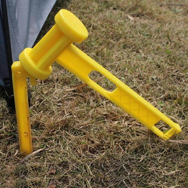 Yellow Plastic Tent Hammer For Camping Everyday Use - lightweight 25cm yellow plastic hammer driving tent stakes into grass for camping and backyard setups