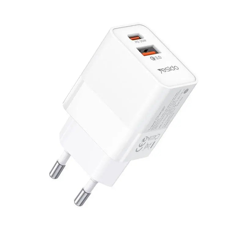 Yesido YC32PD20W QC3.0 Dual-port Fast Charger UK EU Plug