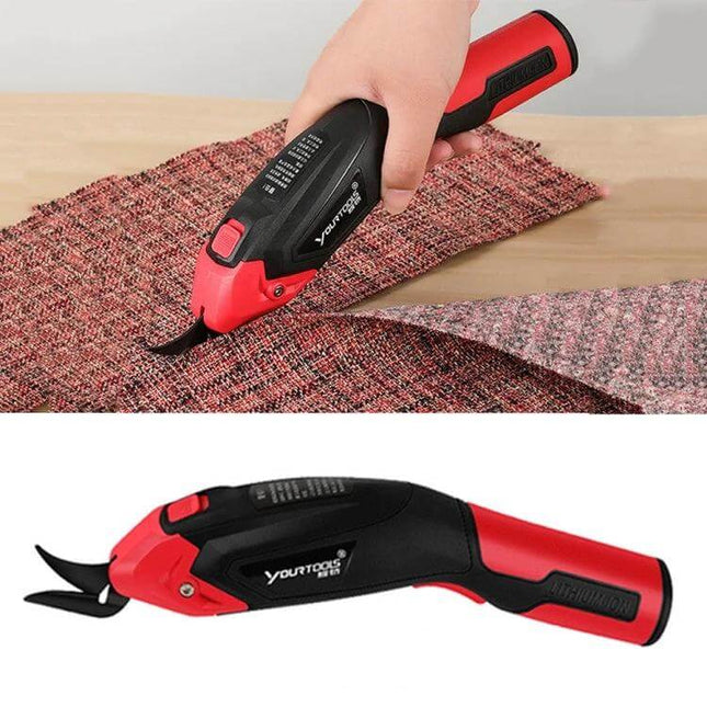 YOURTOOLS Electric Scissors For Clothing, Leather And Carpet Gray handheld fabric and leather cutter with detachable head for tailoring and upholstery