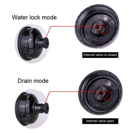 ZTTO 750ml Cycling Water Bottle For Outdoor Riding showing water lock and drain mode with internal valve closed and open