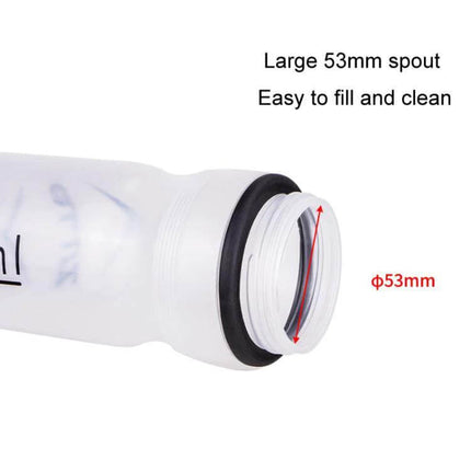 ZTTO 750ml Cycling Water Bottle For Outdoor Riding — close-up of large 53mm spout, wide mouth for easy fill and silicone seal
