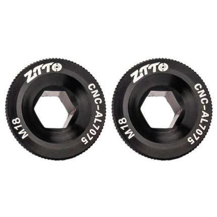 ZTTO Aluminum Crank Cover Screws For Mountain Bike M18 Black - pair of black aluminum alloy M18 crank cover screws