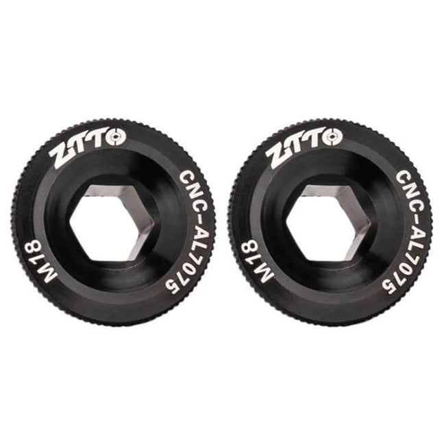 ZTTO Aluminum Crank Cover Screws For Mountain Bike M18 Black - pair of black aluminum alloy M18 crank cover screws